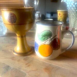 70’s morning to night.  coffee cup and wine glass.  get your bell bottoms on